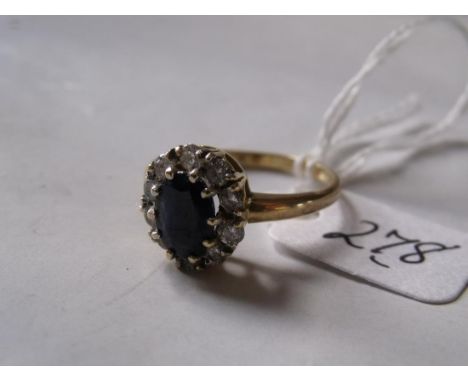 A good 18ct gold sapphire & diamond ring approx size 'Q'  