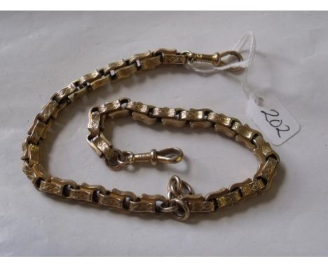 A HEAVY FANCY LINK 9CT ALBERT CHAIN 14" LONG  31.5g       