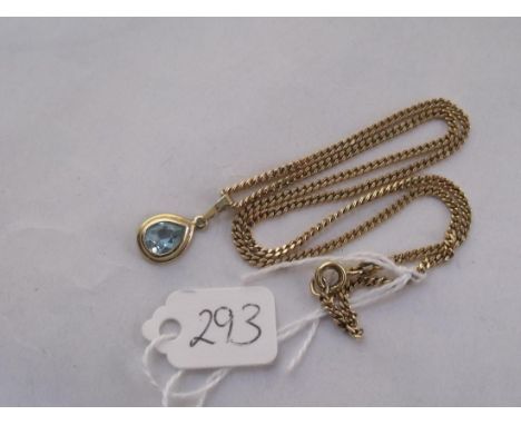 9ct topaz pendant on 9ct chain 6g inc     