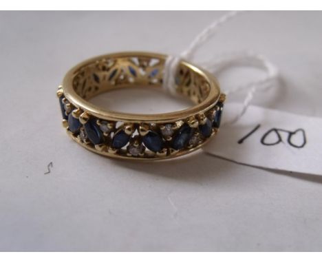 18ct sapphire eternity ring approx size 'K'    