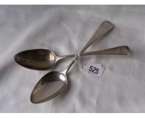 Georgian oe pattern table spoon Lon ` 1802 by RC also a later example 115g    