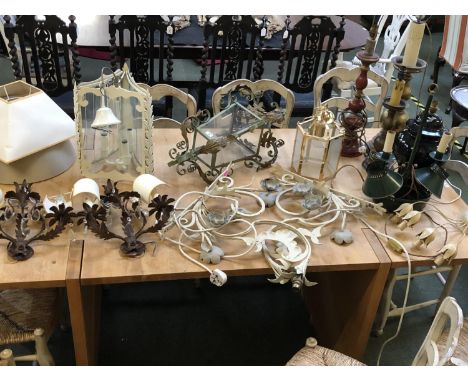 Quantity of lamps, lighting, lanterns, and sconses etc