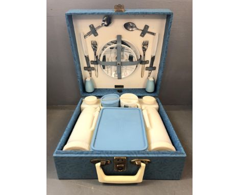 Vintage picnic set, with fitted interior, 2 person setting