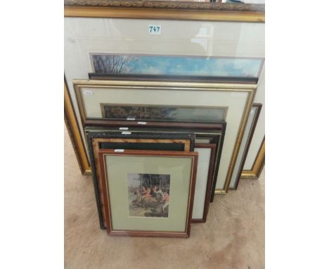 A collection of prints relating to hunting subjects including example after G D Armour, photograph of the Berkeley Hunt, etc 