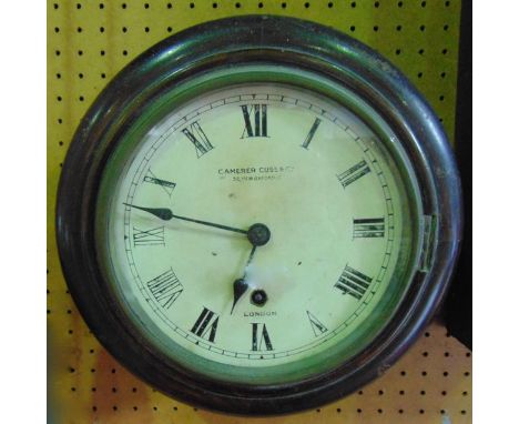 A small 19th century dial clock with 8 inch face and single train movement, Cameron Cuss & Co, 56 New Bond Street, London