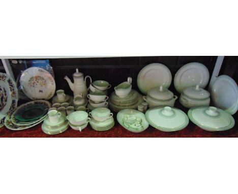 A Royal Doulton Berkshire pattern dinner and coffee service, pattern number TC1021 for 8 places including a pair of two handl