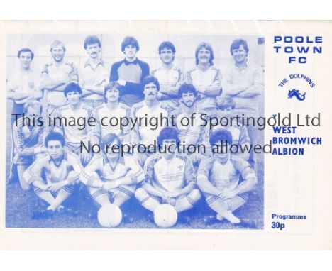 GEORGE BEST    Programme for the Friendly at Poole Town v West Bromwich Albion 19/12/1982 in which Best appeared for Poole. T