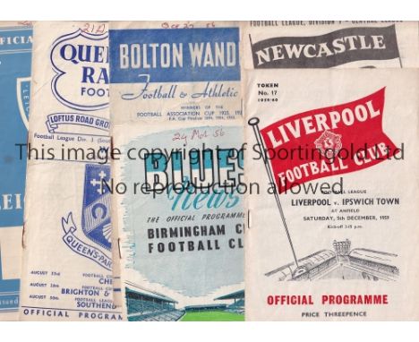 PROGRAMME MISCELLANY   Collection of 21 programmes , mostly 50s and 60s but does include Wolves v Arsenal 37/38 (Cup) without