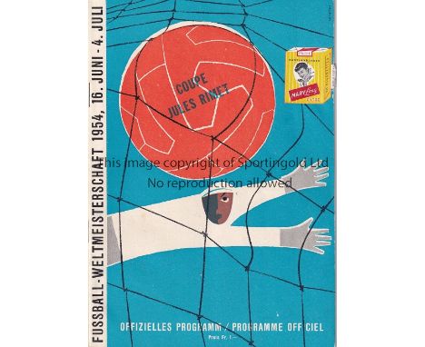 WORLD CUP 1954     Programme Austria v Germany in Basle World Cup Semi Final 30/6/1954. Comes with Marocaine leaflet. Good   
