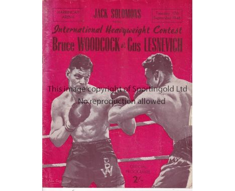 BOXING      Seventeen programmes from 1946 - 1973. 1946 X 4 including Woodcock v Lesnevich, Mills v Nilsson small paper loss,