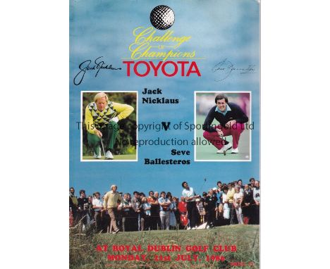 SEVE BALLESTEROS AUTOGRAPH      A signed single sheet removed from a European Guide book and a programme for the Challenge of