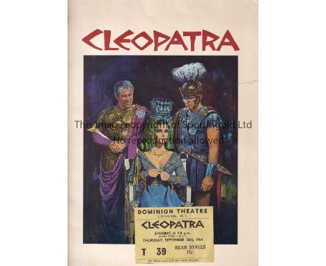 FILM / CINEMA PROGRAMMES        Twelve cinema programmes: Cleopatra with ticket, Cromwell, How The West Was Won, The Sound Of