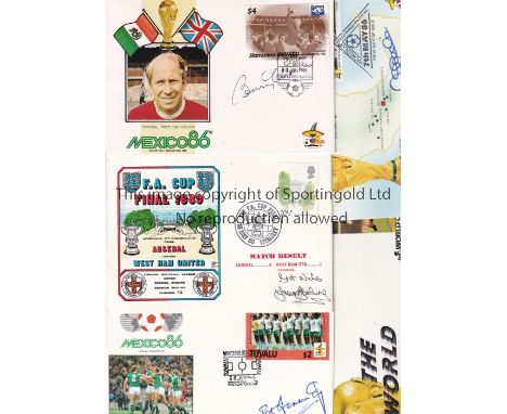 FOOTBALL AUTOGRAPHS       First Day Covers: 1980 FA Cup Final signed by Trevor Brooking, slightly smudged, Mexico 86 from Tuv