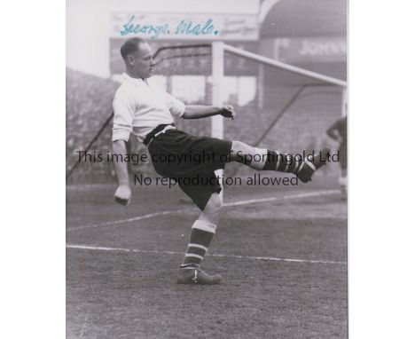 GEORGE MALE AUTOGRAPH       A signed 7" X 6" black and white photograph of the Arsenal player.   Good