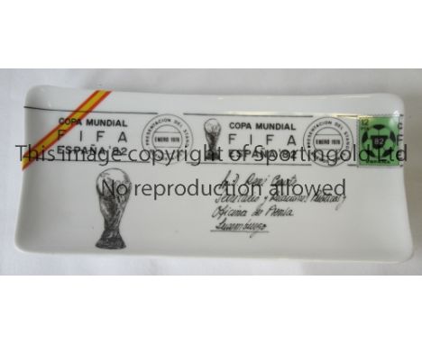 WOLRD CUP 1982 SPAIN / RENE COURTE       A ceramic ashtray presented to FIFA delegate Rene Courte printed in the form of a po