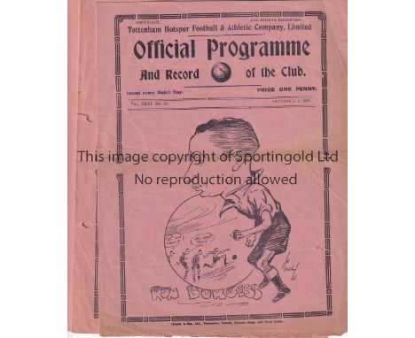 TOTTENHAM RESERVES 38-39   Three Tottenham Reserves home programmes, 1938-39, v Fulham (slight wear along folds, minor tear),