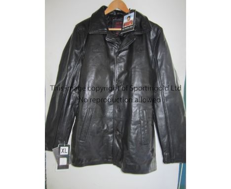 GEORGE BEST FASHION    A brand new, branded George Best black leather 3/4 length jacket with tags on the sleeve and zip, XL s