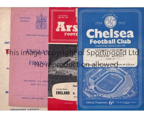 ENGLAND   A collection of 54 England programmes to include full England (33) (includes v Italy at Tottenham 1949, Jugoslavia 