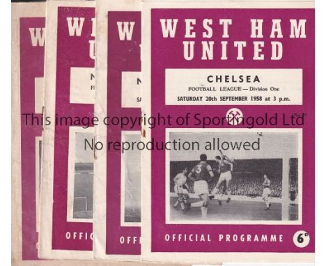WEST HAM        Forty one West Ham home programmes  small sized issues; 4 58-9, inc Arsenal SFC (slight damage front page top
