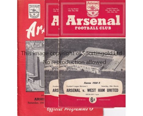 PROGRAMME MISCELLANY        Eighty five programmes , 1950s,  Arsenal x 14, Aston Villa x 11, Barnsley x  7, Brentford, Crysta