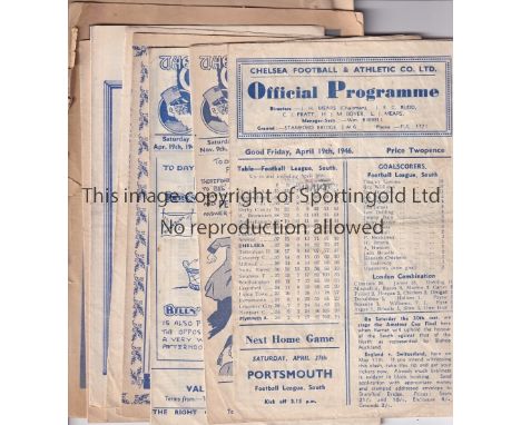 CHELSEA   Ten Chelsea home programmes v Plymouth 1945/46, Brentford , Huddersfield 1946/47, Blackpool 1947/48, Wolves , Charl