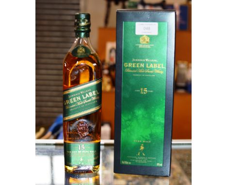 JOHNNIE WALKER GREEN LABEL 15 YEAR OLD BLENDED MALT SCOTCH WHISKY, WITH PRESENTATION BOX - 70CL, 43% VOL     
