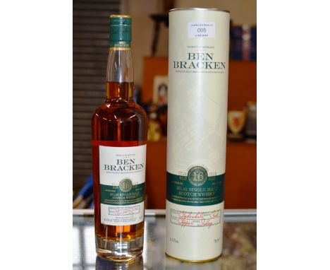 BEN BRACKEN 16 YEAR OLD ISLAY SINGLE MALT SCOTCH WHISKY, WITH PRESENTATION BOX - 70CL, 43% VOL     