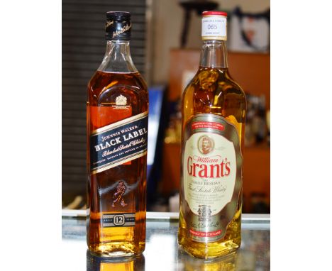 JOHNNIE WALKER BLACK LABEL 12 YEAR OLD BLENDED SCOTCH WHISKY - 70CL, 40% VOL &amp; GRANT'S THE FAMILY RESERVE FINEST SCOTCH W