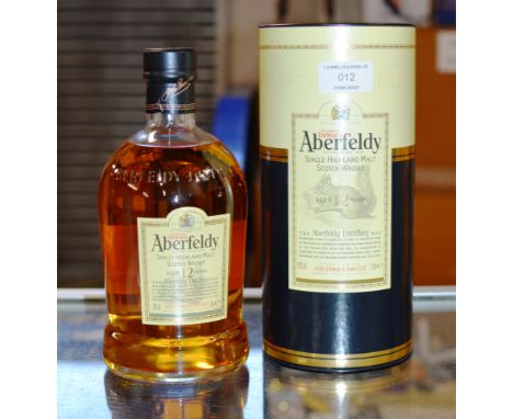 DEWAR'S ABERFELDY 12 YEAR OLD SINGLE HIGHLAND MALT SCOTCH WHISKY, WITH PRESENTATION BOX - 1 LITRE, 40% VOL     