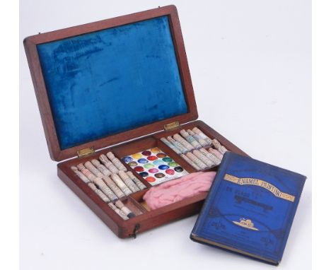 A mahogany cased box of Brodie & Middleton enamel colours,
for painting on ceramics and glass, case length 12" and Henry Jame