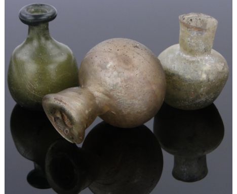 3 Roman glass bottles from the First and Second Centuries AD,
tallest 2.75".