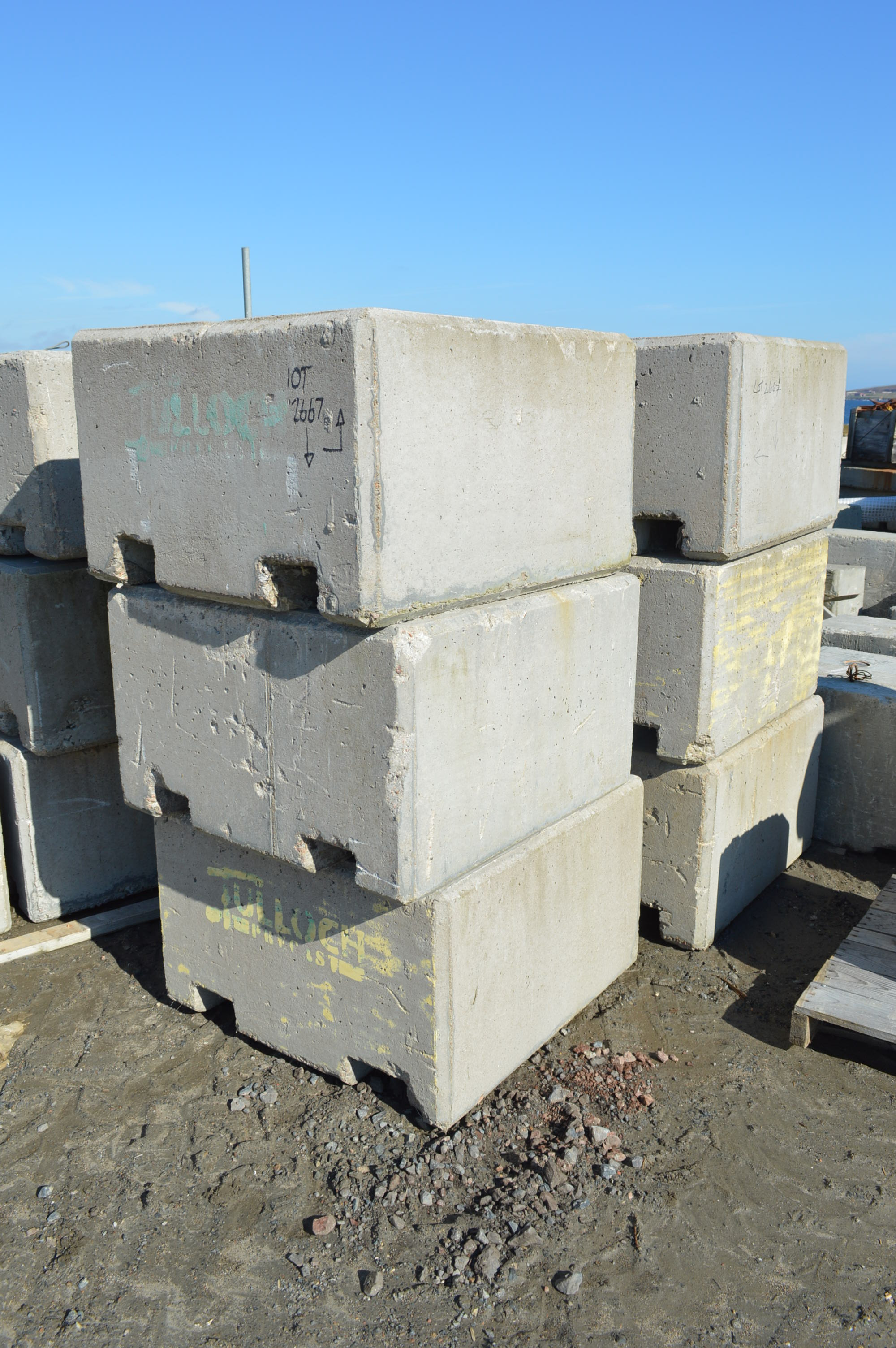 Six Pre-Cast Concrete Blocks, mainly 1m x 1m x 600mm deep, each with ...