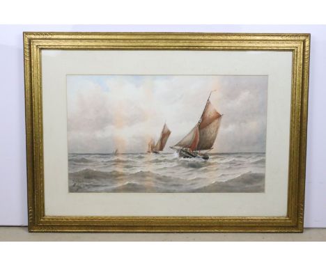 Early 20th century English school, seascape with sailing boats, watercolour, indistinctly signed and further inscribed lower 