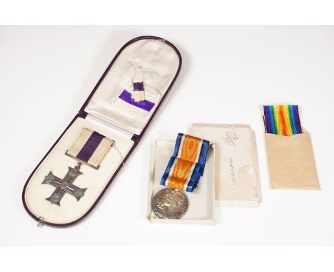 A British full size World War One medal pair issued to Captain Matthew Rodney Wood of the 18th Battalion of the Lancashire Fu