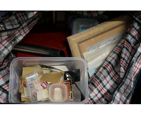 Collection of British, Commonwealth and Worldwide stamps across three albums, six folders of First Day Covers, a quantity of 
