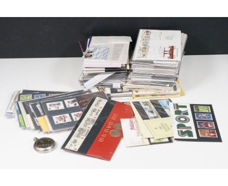 A collection of Royal Mail presentation packs, first day covers and PHQ cards together with a quantity of tea cards within al
