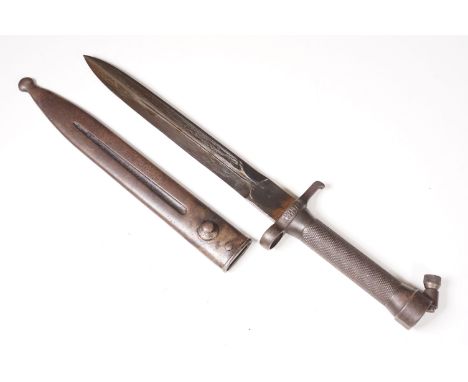 A 1896 Swedish Mauser EJ AB Eskilstuna Army Bayonet Fixed Blade Knife &amp; Scabbard. 