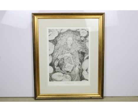 'The Lady of the Lake', limited edition Fantasy Art print by Ed Org, framed and glazed