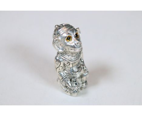 Silver plated monkey pin cushion