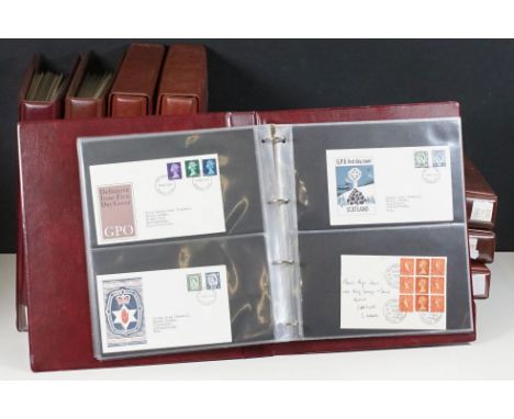 Seven albums of Royal Mail Presentation Pack stamps of assorted subjects, together with two albums of first day covers. Appro