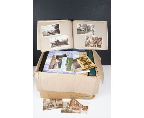 Collection of mixed 20th century postcard albums to include Wiltshire, scenic, holiday, animal, farming, sailing, rural metal
