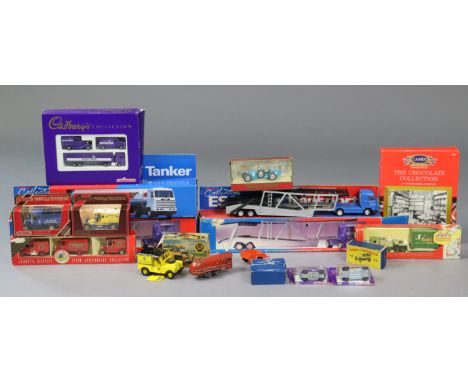 Three Esso die-cast scale model delivery vehicles; a Cameo Chocolate collection box set; &amp; various other die-cast scale m