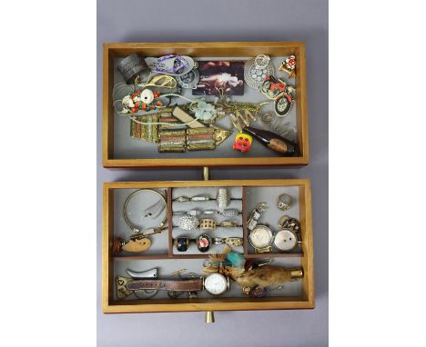 A ladies fobwatch in an engraved .935 silver case; a Rotary lady’s wristwatch; &amp; various items of costume jewellery.