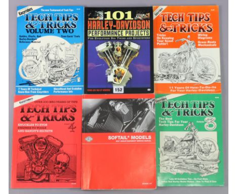 A “2007 Harley-Davidson Service Manual”, one volume “101 Harley-Davidson Performance Projects”; &amp; four volumes “Tech-Tips