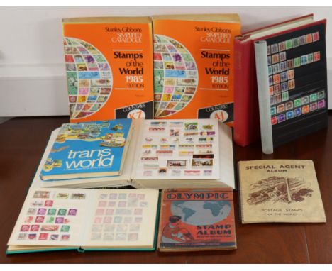 A Senator album &amp; contents of world stamps; a large stock-book of foreign stamps; four small albums of foreign stamps; &a