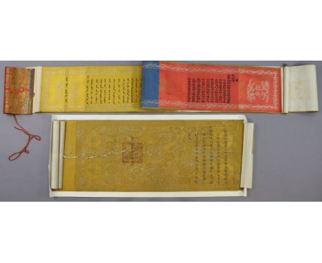 Eleven various Chinese scroll paintings &amp; prints.
