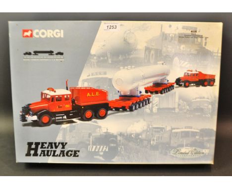 Corgi Heavy Haulage limited edition set 31013 A.L.E.Scammel constructor x2, Nicholas trailer and slug catcher, boxed