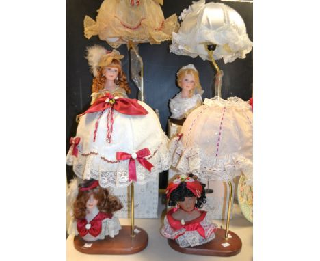 A Leonardo porcelain doll table lamp,boxed; others similar (4)