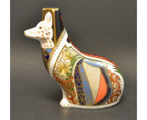 A Royal Crown Derby Welsh Corgi model, limited edition 217/500, boxed with certificate