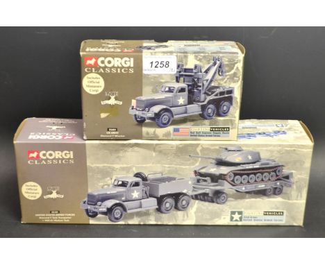 Corgi Toys fighting vehicles limited edition set 55101, United States Armed Forces Diamond T tank transporter and M60 A1 medi